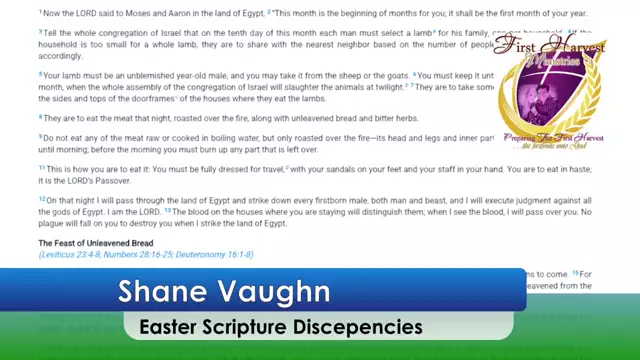 Shane Vaughn Teaches _Matthews Discrepancy concerning Passover and Easter
