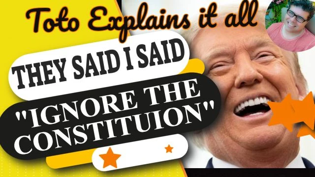So TRUMP supposedly wants to IGNORE the Constitution - THEY SAY !